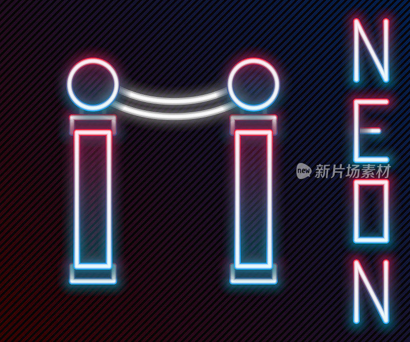 Glowing neon line Exhibition of paintings icon isolated on black background. Picture gallery. Colorful outline concept. Vector Illustration